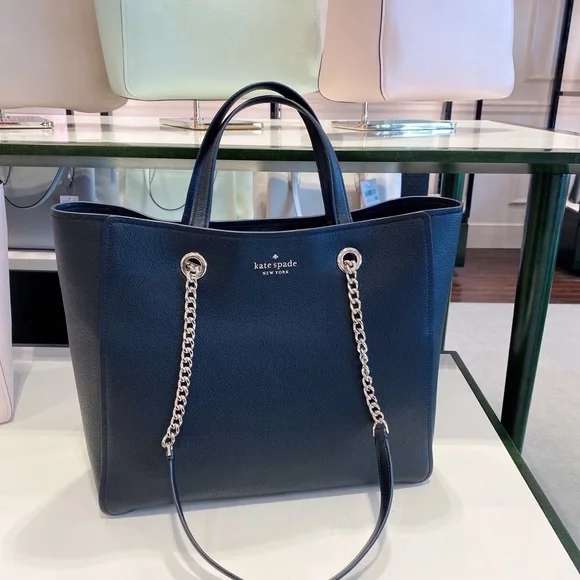 Kate Spade Large Infinite Triple Compartment Tote Bag In Black